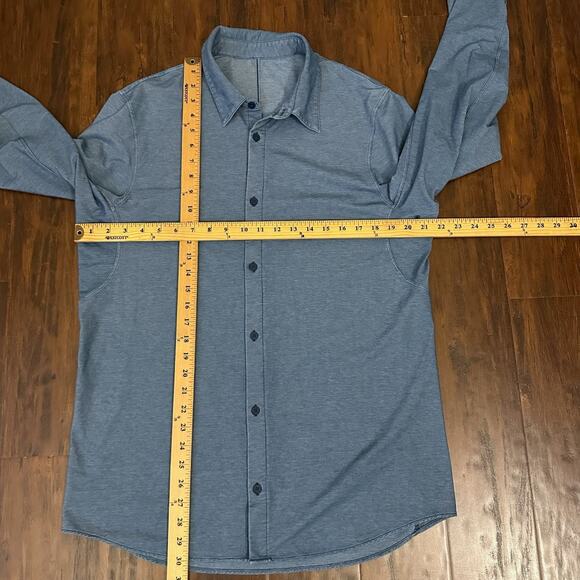 LULULEMON Commission Shirt Slate Blue Button Up LS Work Minimalist - Picture 9 of 9